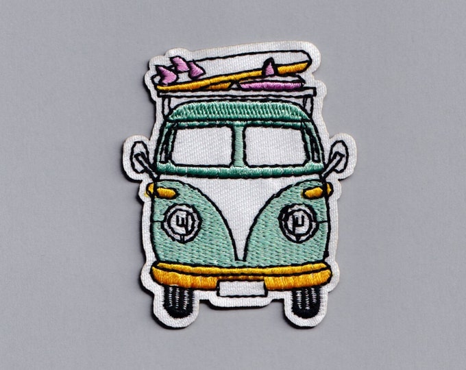 Campervan Surfing Hippy Patch Applique Iron-on Embroidered Camper Van Patches