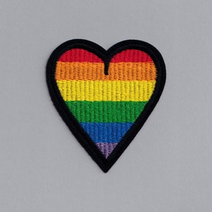 Rainbow Heart Patch Embroidered Iron-on Rainbow Flag NHS or Gay Pride Patch Applique