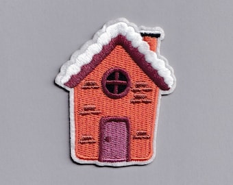 Gingerbread House Patch Applique Iron-on Embroidered Christmas Xmas Patches