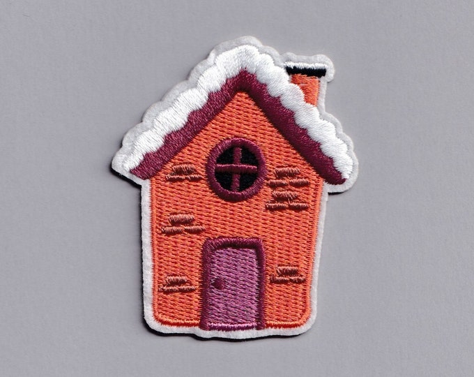 Gingerbread House Patch Applique Iron-on Embroidered Christmas Xmas Patches