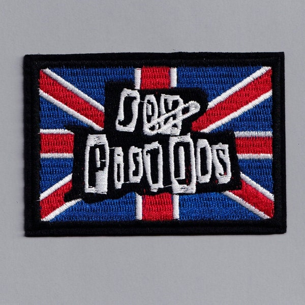 Parche de Union Jack Sex Pistols, bandera de Punk Rock, parche bordado para planchar, Reino Unido