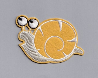 Parche de caracol bordado para planchar, apliques de caracol de dibujos animados para niños