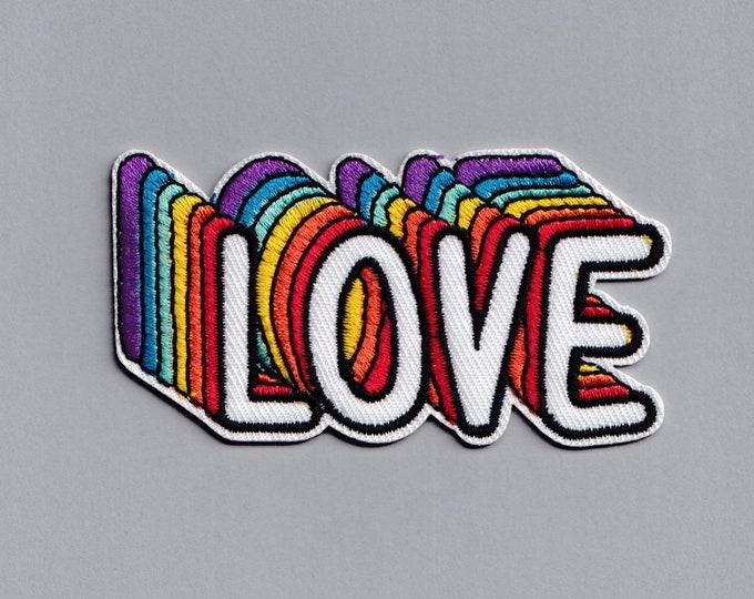 Rainbow Flag 'Love' Patch Applique LGBTQ Gay