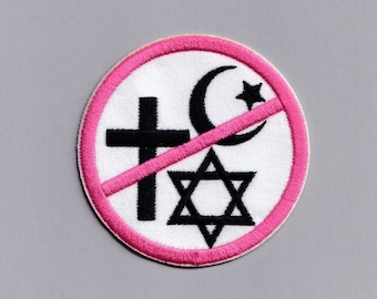 No Religion Atheist Patch Iron-on Embroidered Anti-religion Applique Patches