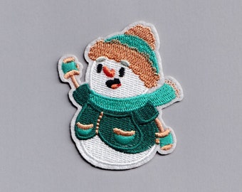 Happy Snowman Patch Embroidered Iron-on Xmas Snowman Christmas Patches