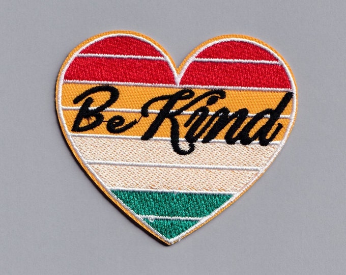 Be Kind Heart Patch Applique Embroidered Iron-on Heart
