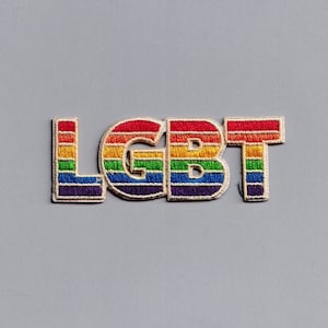Embroidered Iron-on LGBT Word Rainbow Flag Patch Applique Gay Pride