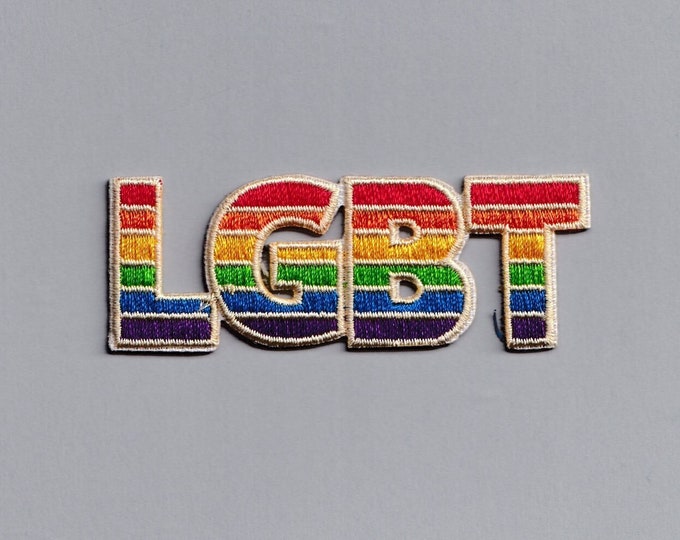 Embroidered Iron-on LGBT Word Rainbow Flag Patch Applique Gay Pride