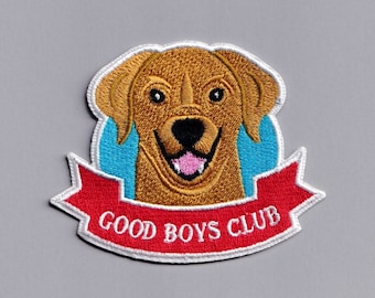 Good Boys Club Patch Iron-on Embroidered Dog Applique Patches