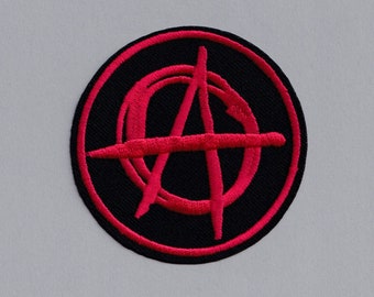 Circle-A Anarchy Symbol Patch Iron On Embroidered Anarchist Patch Applique Anarchism