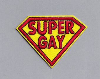 Embroidered Iron-on Super Gay Patch LGBTQ Gay Pride Applique Patch