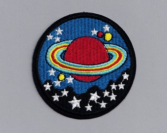 Embroidered Iron-On Stars and Planets Space Patch Kids Space Travel Patch