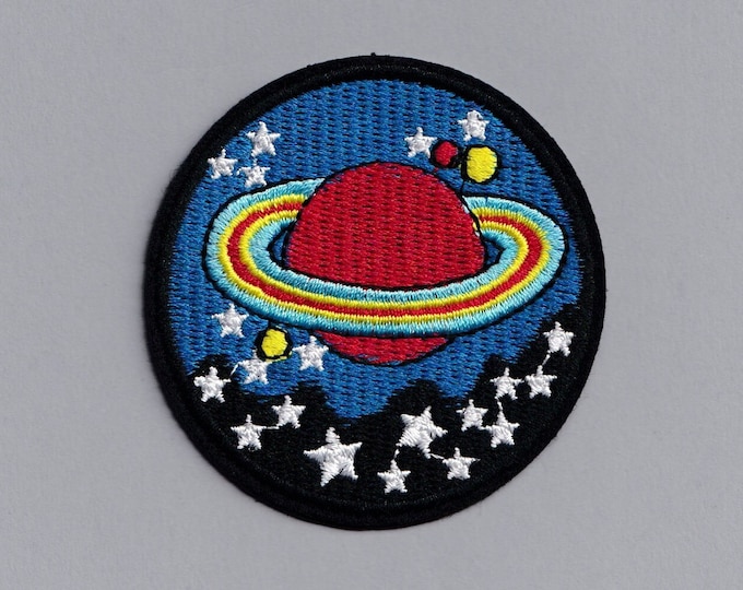 Embroidered Iron-On Stars and Planets Space Patch Kids Space Travel Patch
