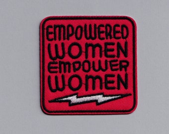 Iron On 'Empowered Women Empower Women' Patch Embroidered Feminist Applique Badge Womens Rights Equality