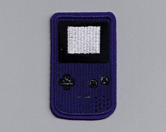 Embroidered Purple Nintendo Gameboy Patch Retro Gameboy Classic Colour Applique Patch Gamer