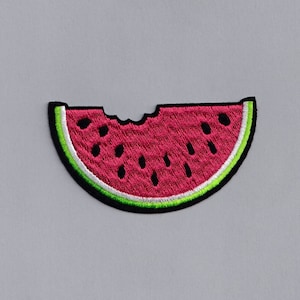 Watermelon Slice Patch Applique Iron-on Embroidered Watermelon Bite Patch