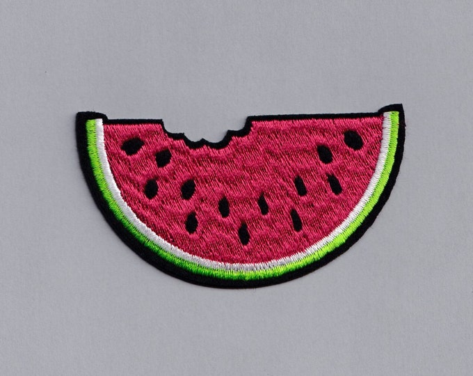 Watermelon Slice Patch Applique Iron-on Embroidered Watermelon Bite Patch