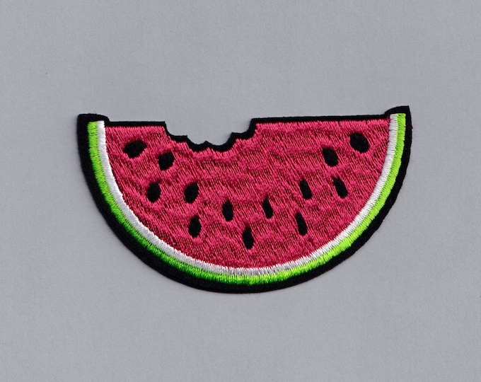 Watermelon Slice Patch Applique Iron-on Embroidered Watermelon Bite Patch