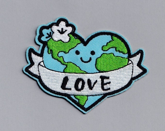 Love Earth Patch Embroidered Iron on Environmentalist Patches