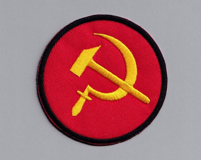 Embroidered Hammer and Sickle Patch Communist Soviet Union Solidarity Badge Patch Applique USSR Socialist