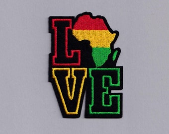 Love Africa Patch Iron-on Embroidered Africa Map Applique Patches