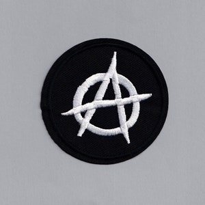 Anarchy Symbol Patch Iron On Embroidered Circle-A Anarchist Patch Applique Anarchism