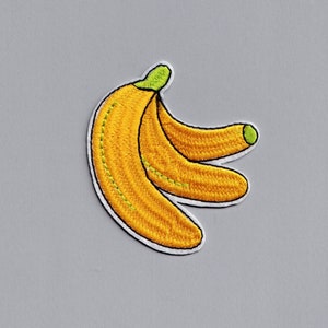 Patch de banana bordado com ferro e apliques de frutas infantis