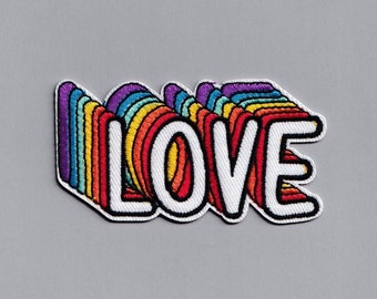 Rainbow Flag 'Love' Patch Applique LGBTQ Gay