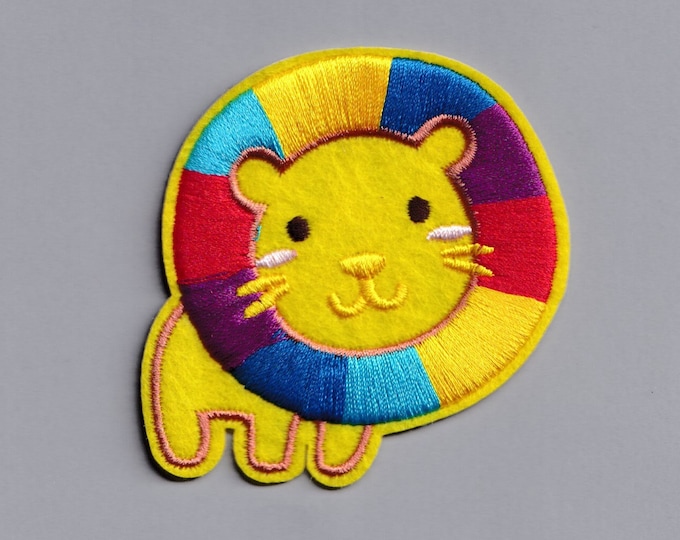 Cute Lion Patch Kids Embroidered Iron on Lion Patch Applique