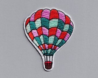 Colourful Hot Air Balloon Patch Applique Embroidered Iron on or Sew on Patch