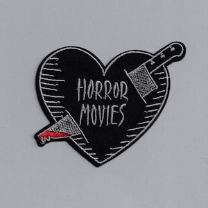 Iron-on Embroidered Horror Movies Heart Patch Applique Film image 1