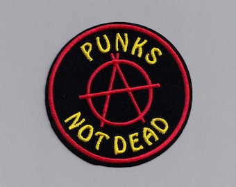 Iron on Punks Not Dead Anarchy Patch Embroidered Punk Anarchist Applique Patches
