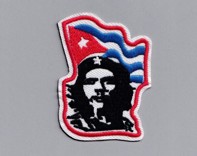 Embroidered Iron On Che Guevara Patch Cuba Revolution Cuban Flag Communist Badge Patch
