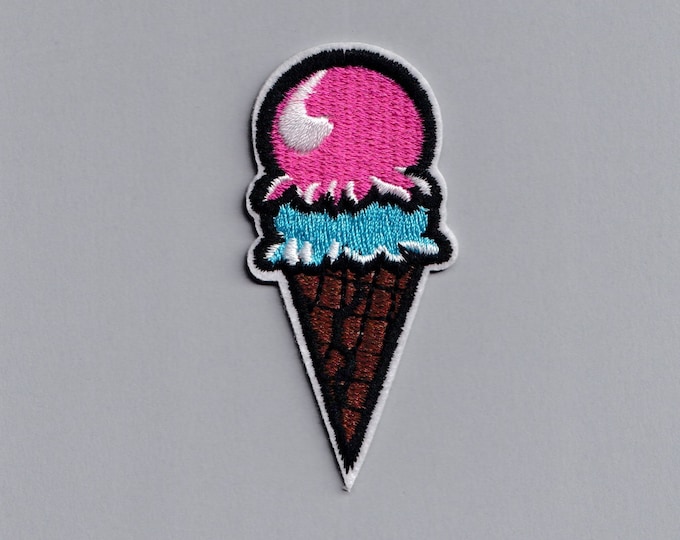 Ice Cream Cone Patch Applique Embroidered Iron-on Kids Patch