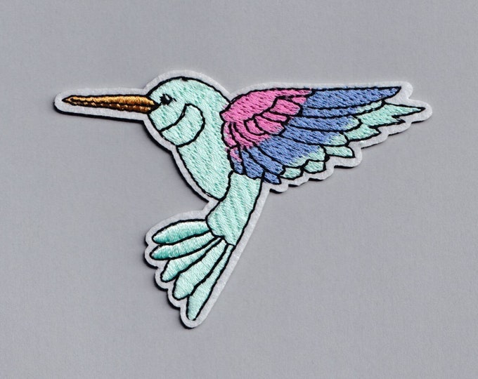 Embroidered Hummingbird Patch Applique Iron-on Hummingbird