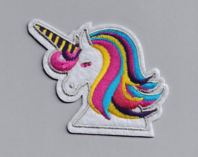 Beautiful Colourful Iron On Unicorn Patch Mythical Felt Emroidered Badge Applique Unicorn Patch