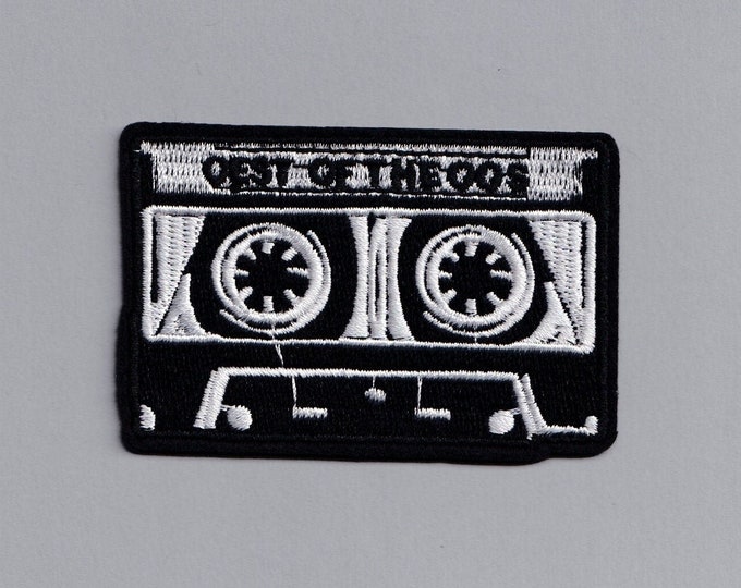 Iron on Cassette Tape Patch Embroidered Retro Music Patch Applique