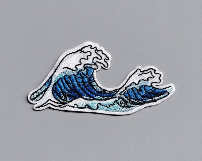 Katsushika Hokusai The Great Wave Patch Iron-On Embroidered Ukiyo-e Fine Art Patch