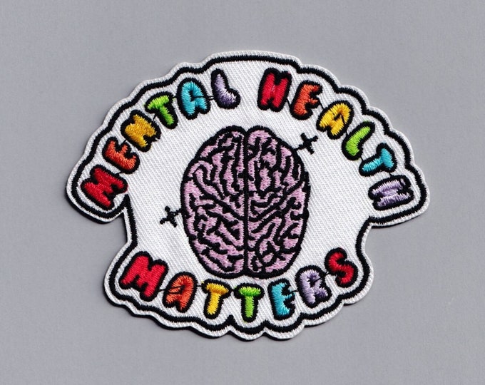 Embroidered Mental Health Matters Patch Applique Iron-on