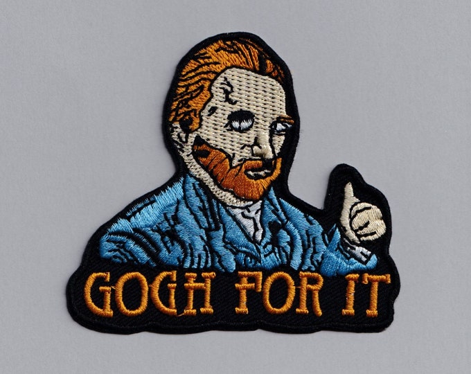 Vincent Van Gogh 'Gogh for It' Patch Iron on Embroidered Applique Patch Fine Art Patch