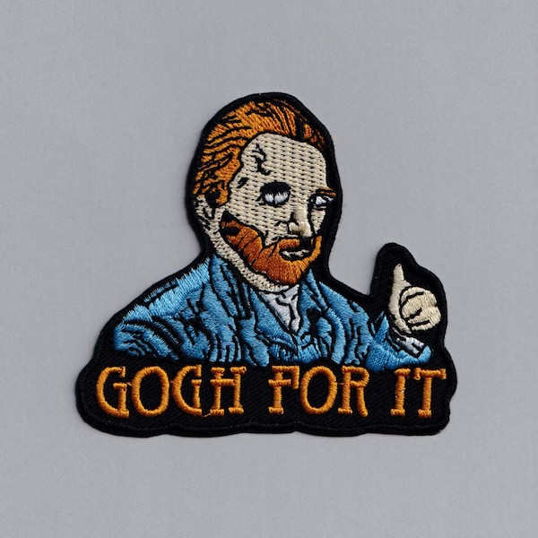 Vincent Van Gogh 'Gogh for It' Patch Iron on Embroidered Applique Patch Fine Art Patch