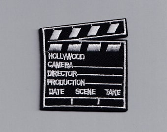Embroidered Clapperboard Patch Iron-on Movie Director Filmmaker Patch