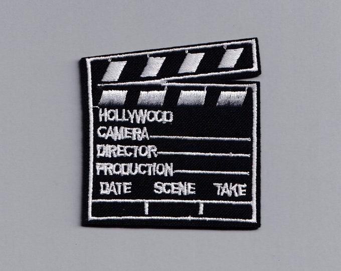 Embroidered Clapperboard Patch Iron-on Movie Director Filmmaker Patch