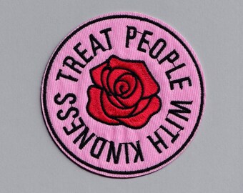 Treat People With Kindness Patch Large Iron On Embroidered Patch Positive Message Be Kind