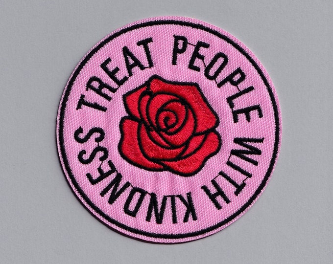 Treat People With Kindness Patch Large Iron On Embroidered Patch Positive Message Be Kind