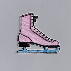 May include: Pink and blue embroidered ice skate patch.