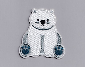 Cute Iron-on Polar Bear Patch Embroidered Kids Polar Bear Patches