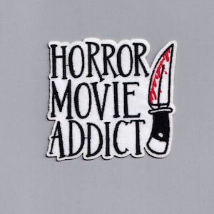 Parche termoadhesivo bordado de película de terror Adicto a las películas de terror