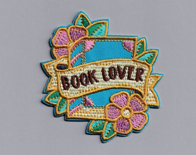 Embroidered Iron-on Book Lover Patch Applique Reading Gift