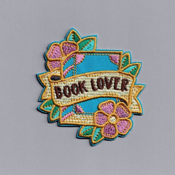 Embroidered Iron-on Book Lover Patch Applique Reading Gift